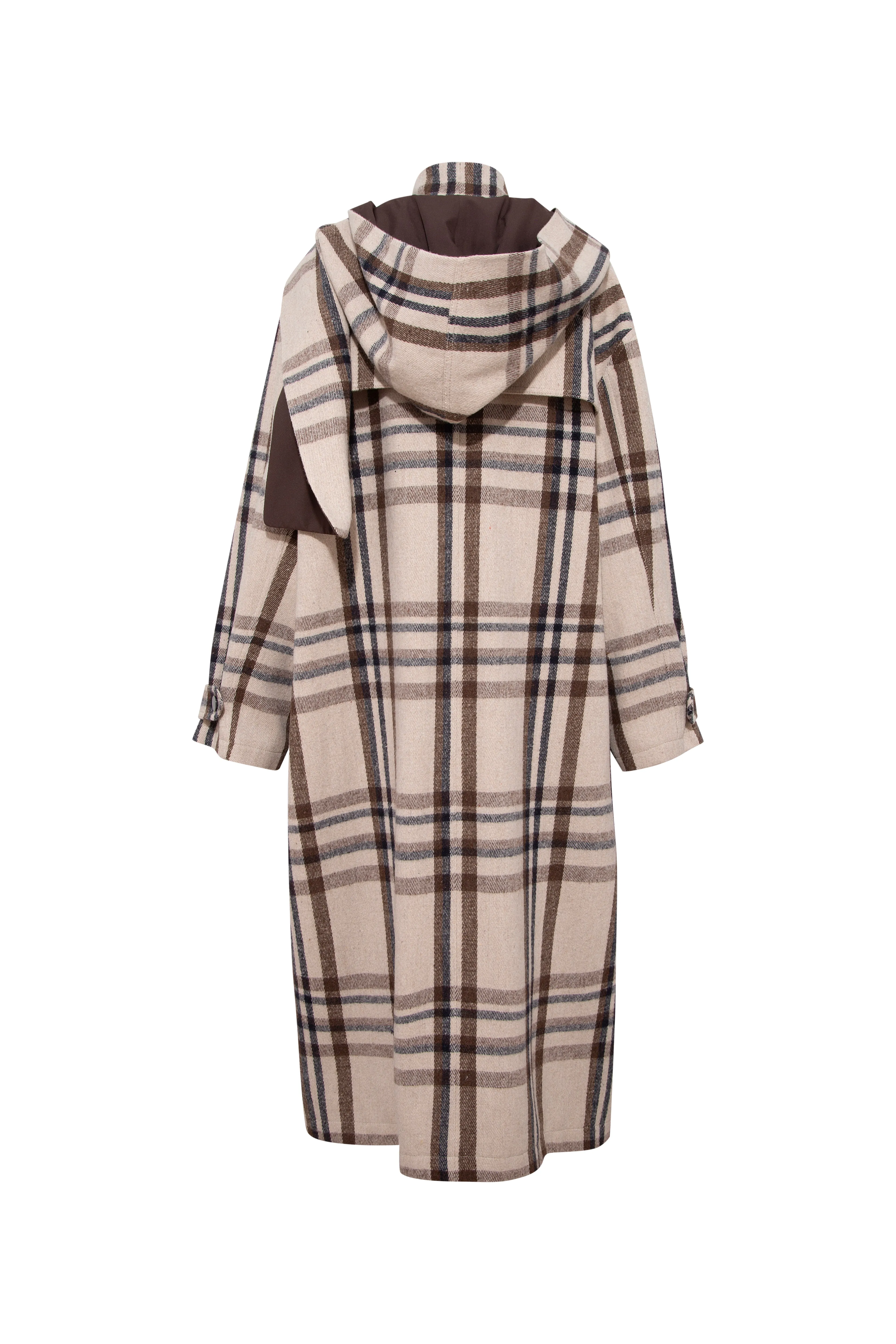 MEDES - Oversize checked coat with detachable hood sold by Siedres product image thumbnail 5