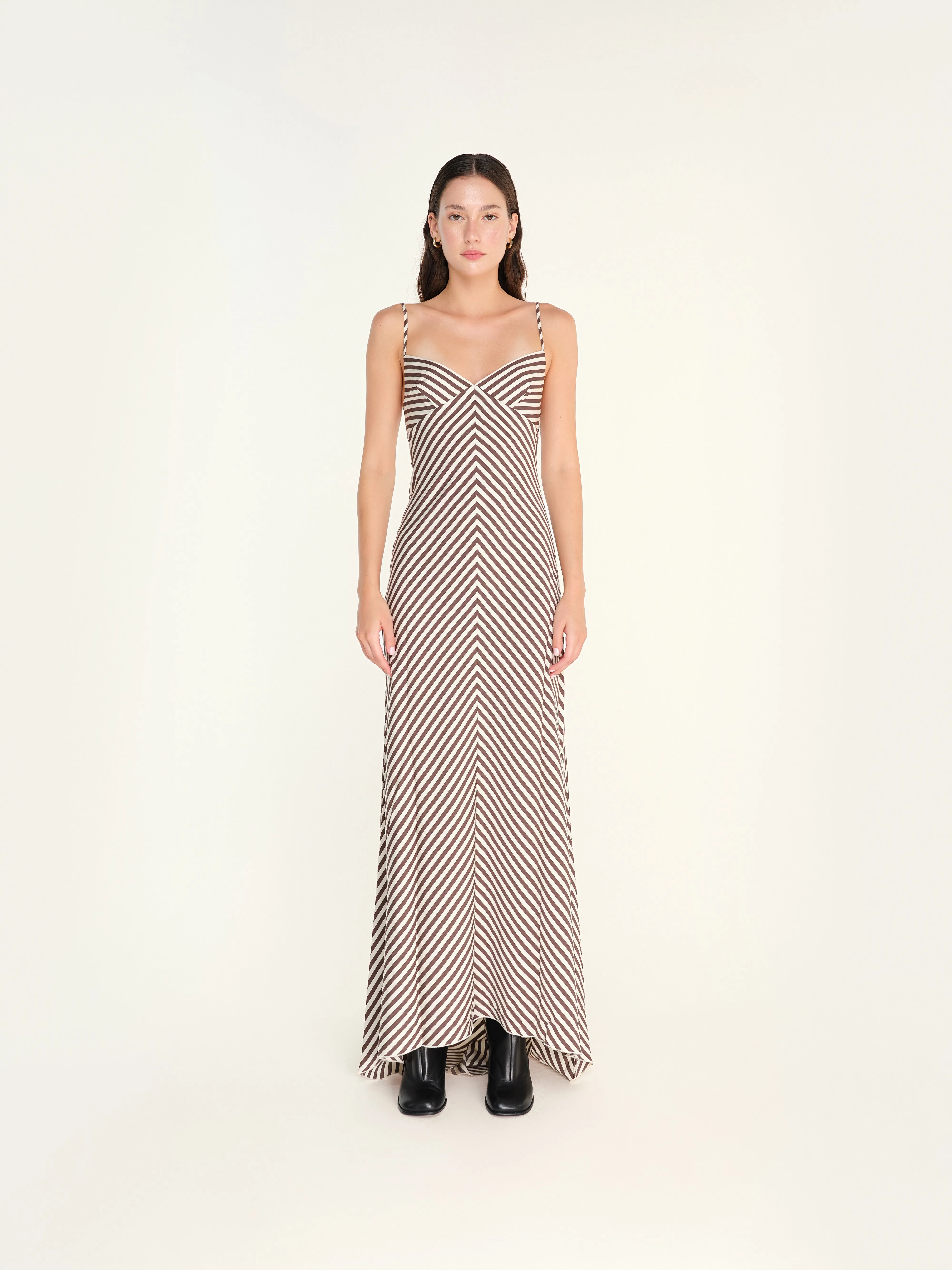 BAMBA - Stripe detailed maxi dress sold by Siedres