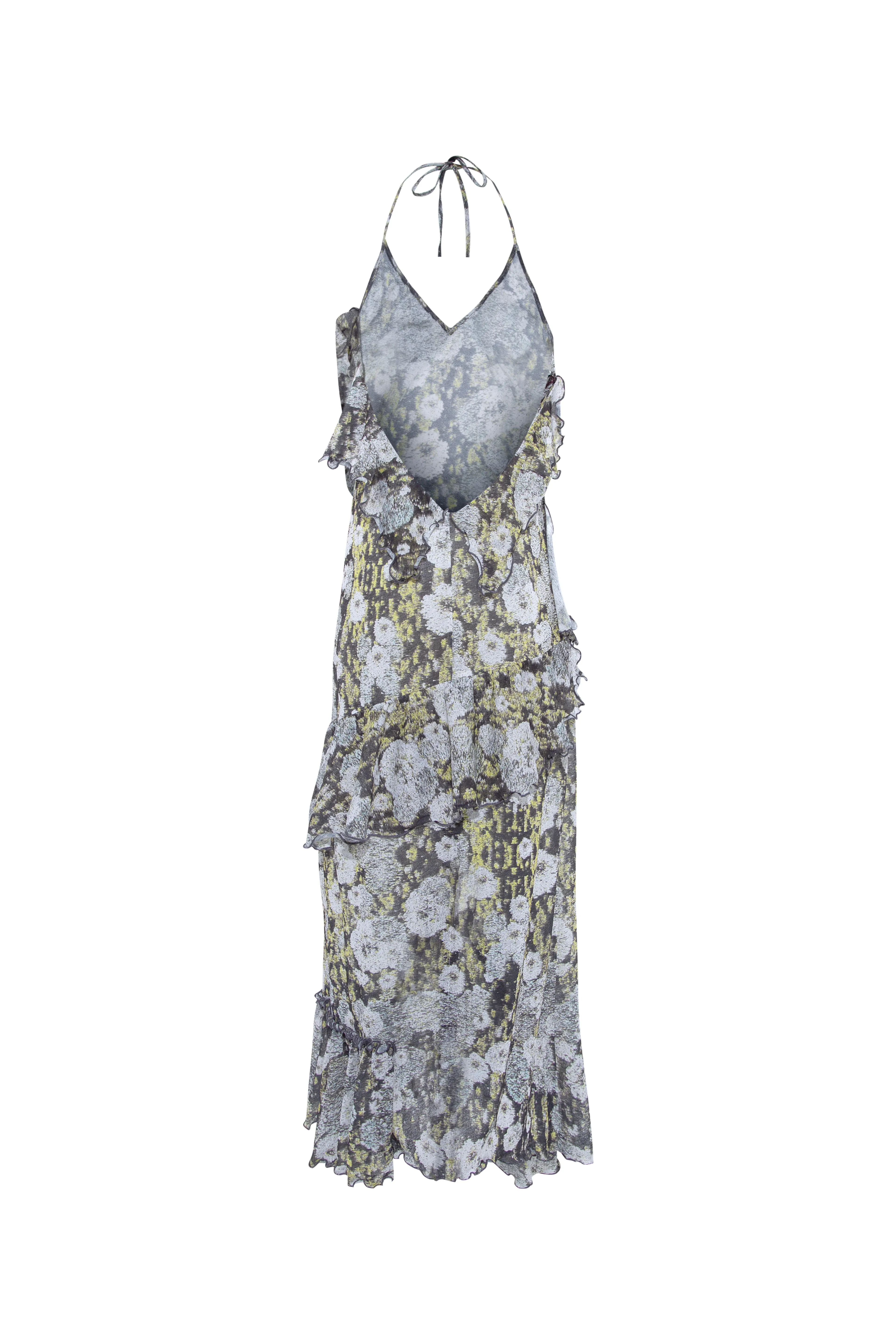 LIENI - Ruffle detailed halter neck maxi dress with open back sold by Siedres product image thumbnail 5