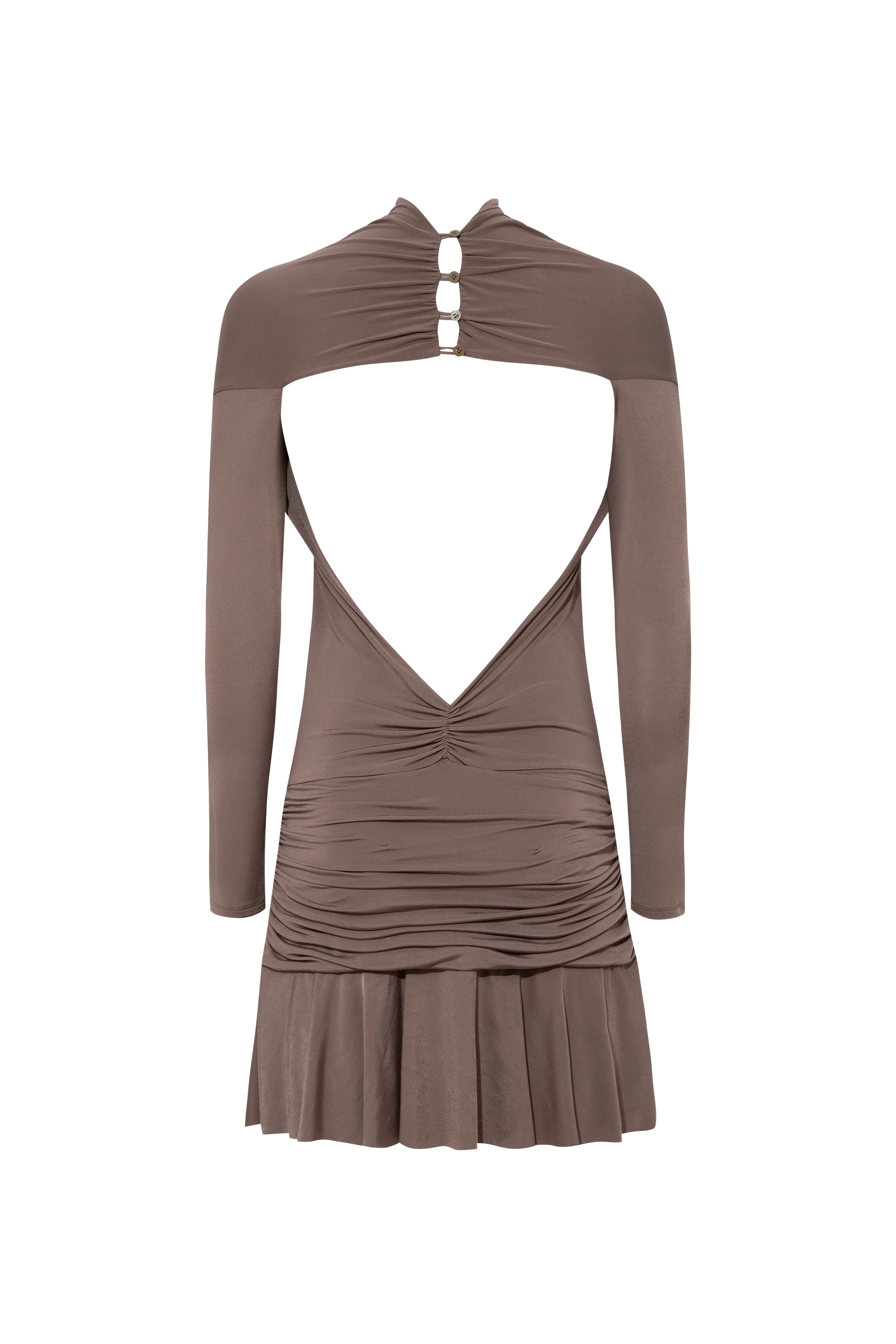 VERA - Open back jersey mini dress with ruching sold by Siedres product image thumbnail 5