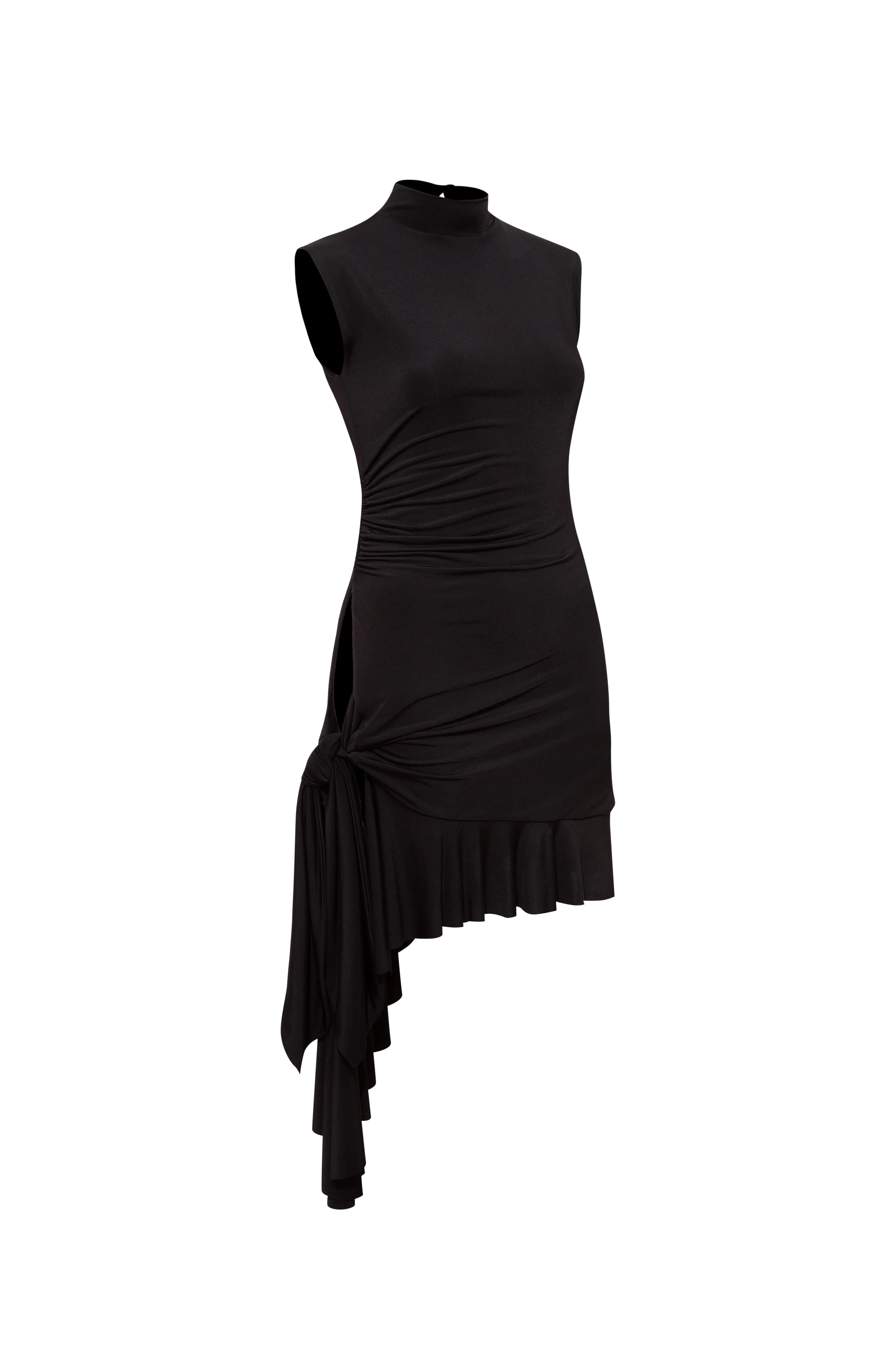 TENA - Sleeveless jersey dress with side tie and ruffle details sold by Siedres product image thumbnail 5