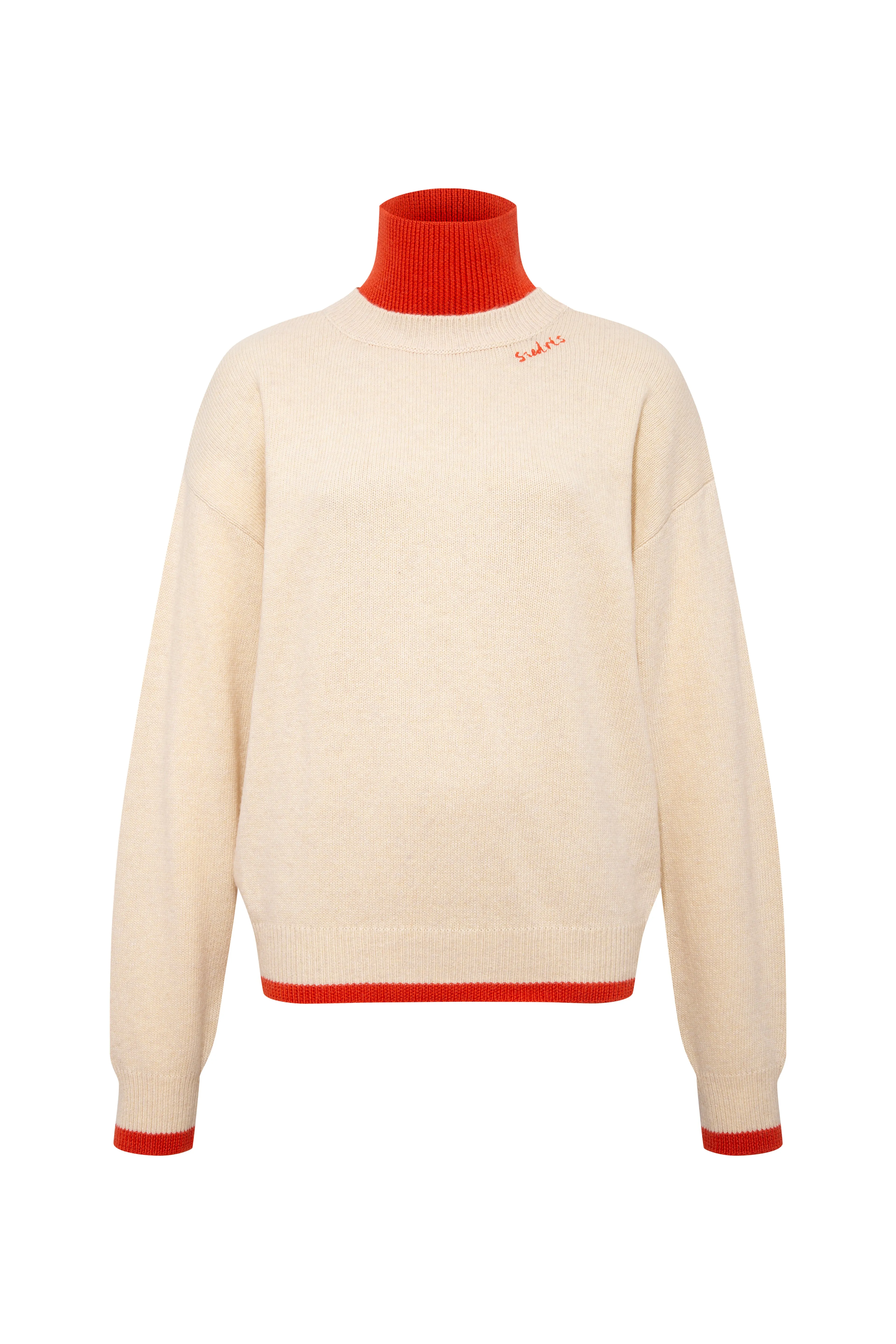 LIDY - Contrast colour detailed turtleneck with logo detail sold by Siedres product image thumbnail 4