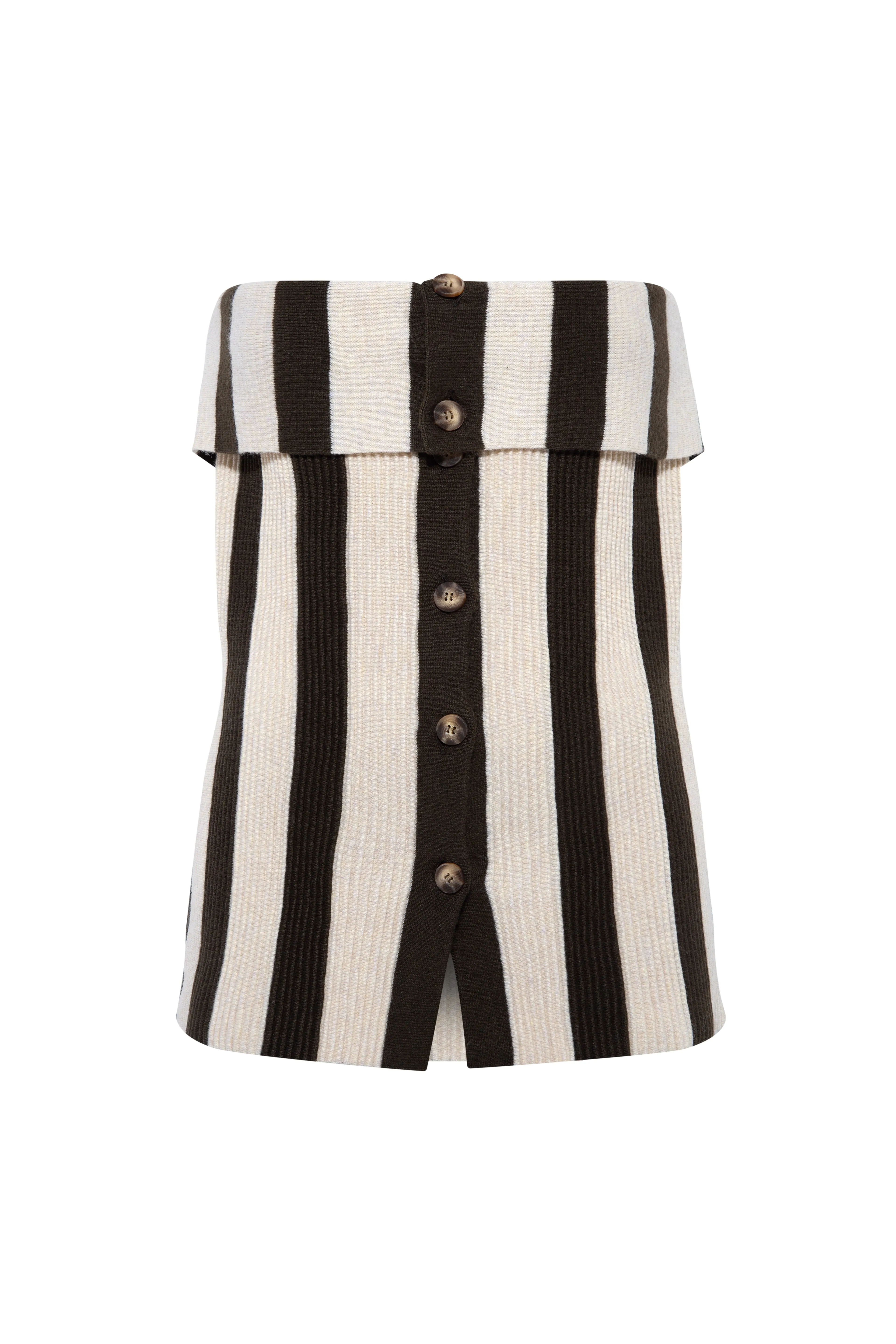 VASIA - Strapless button down ribbed knit top sold by Siedres product image thumbnail 4