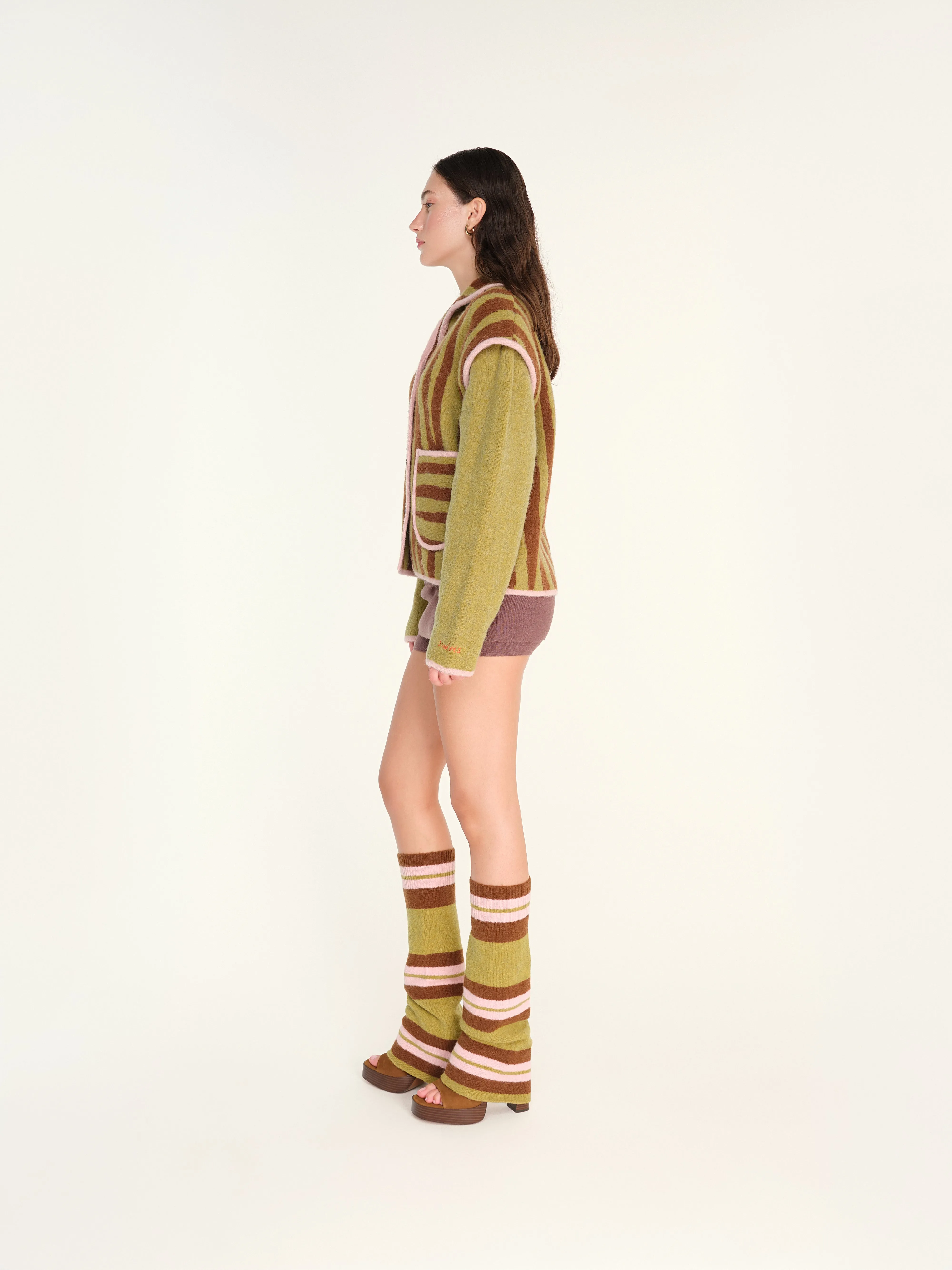 RINA - Jacquard knit jacket with removable sleeves sold by Siedres product image thumbnail 2