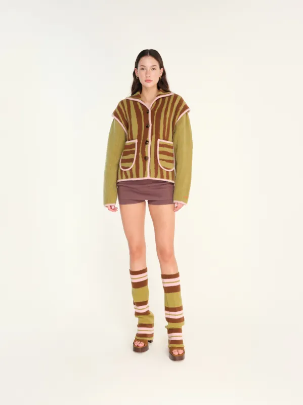 RINA - Jacquard knit jacket with removable sleeves sold by Siedres