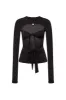 LENNA - Tie-front long sleeved jersey top sold by Siedres