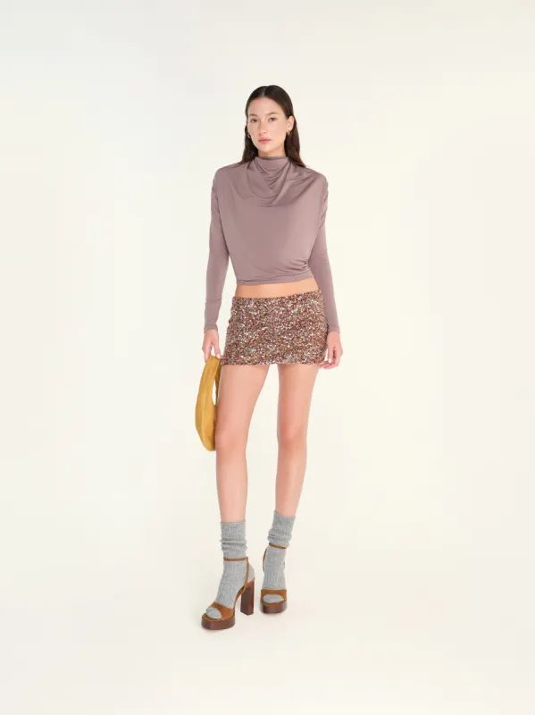 LISE - Open back long sleeved jersey top sold by Siedres