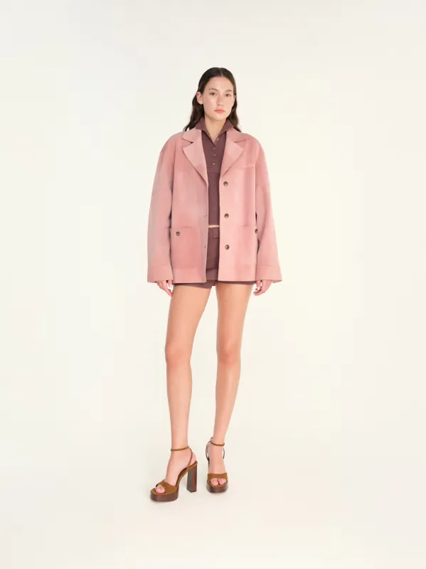 BIEN - Oversize suede leather blazer with pockets sold by Siedres