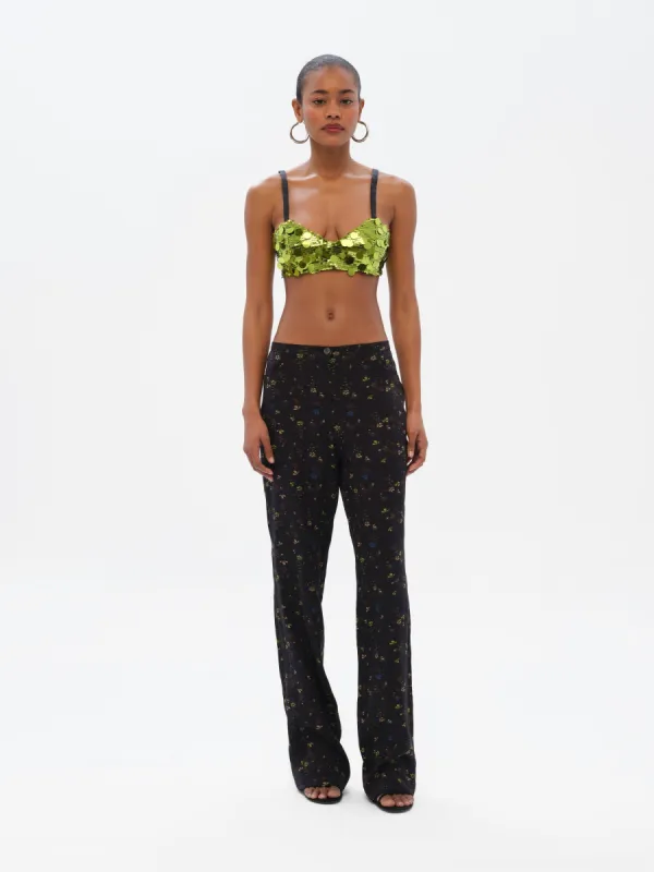 ELZA - Low-rise floral-print straight-leg pants sold by Siedres