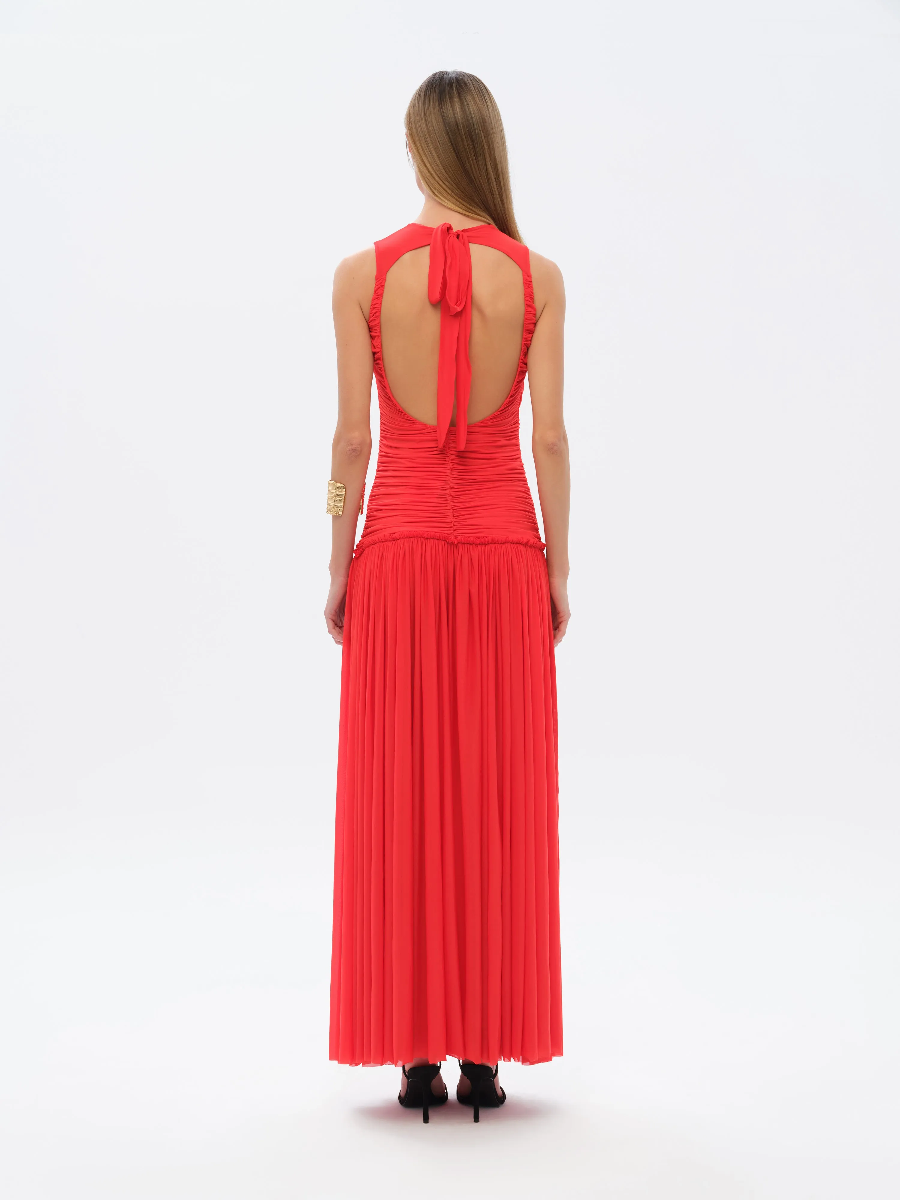 ALINA - Open-back ruched maxi jersey dress sold by Siedres product image thumbnail 3