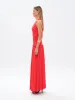 ALINA - Open-back ruched maxi jersey dress sold by Siedres
