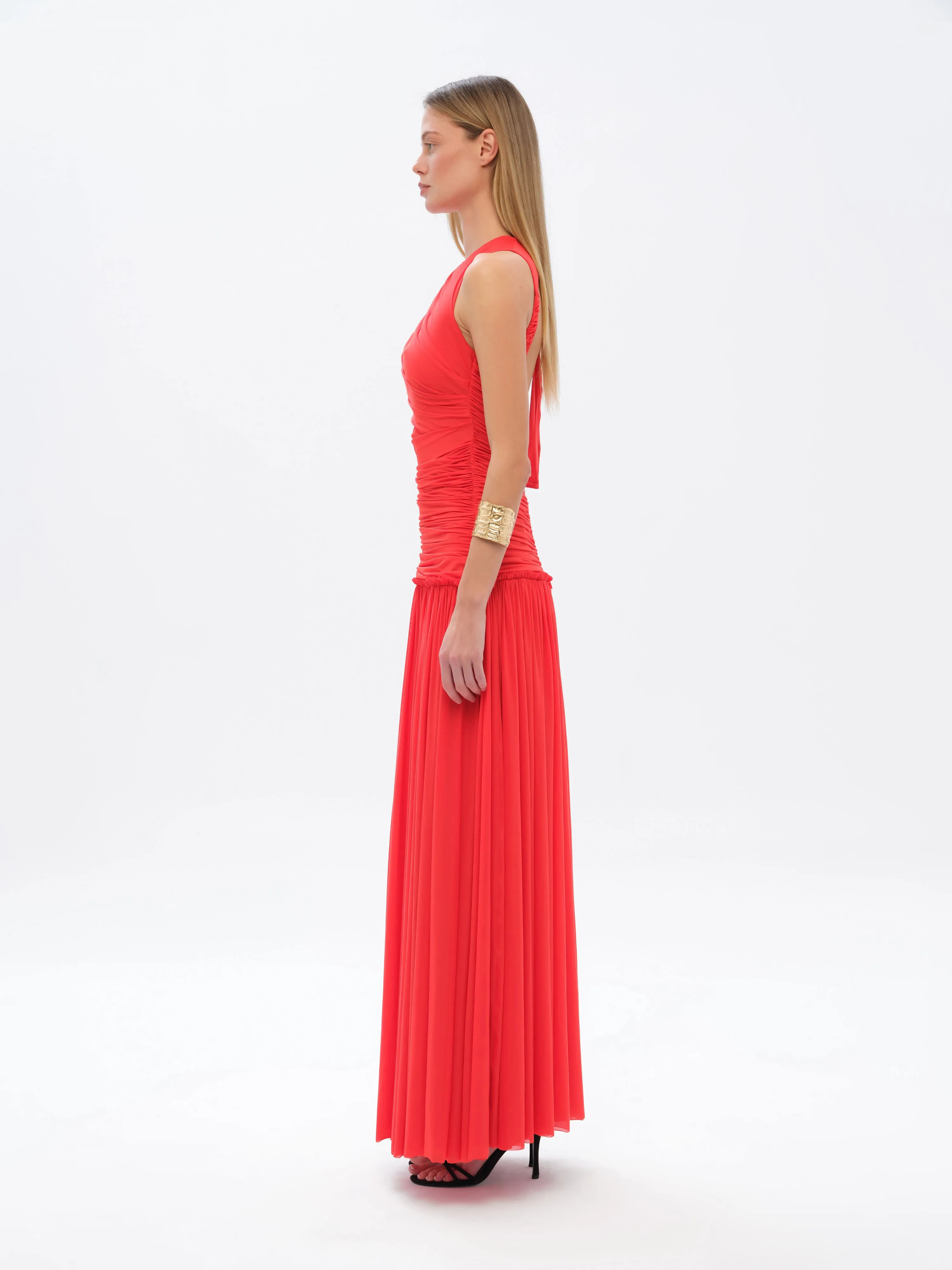 ALINA - Open-back ruched maxi jersey dress sold by Siedres product image thumbnail 2
