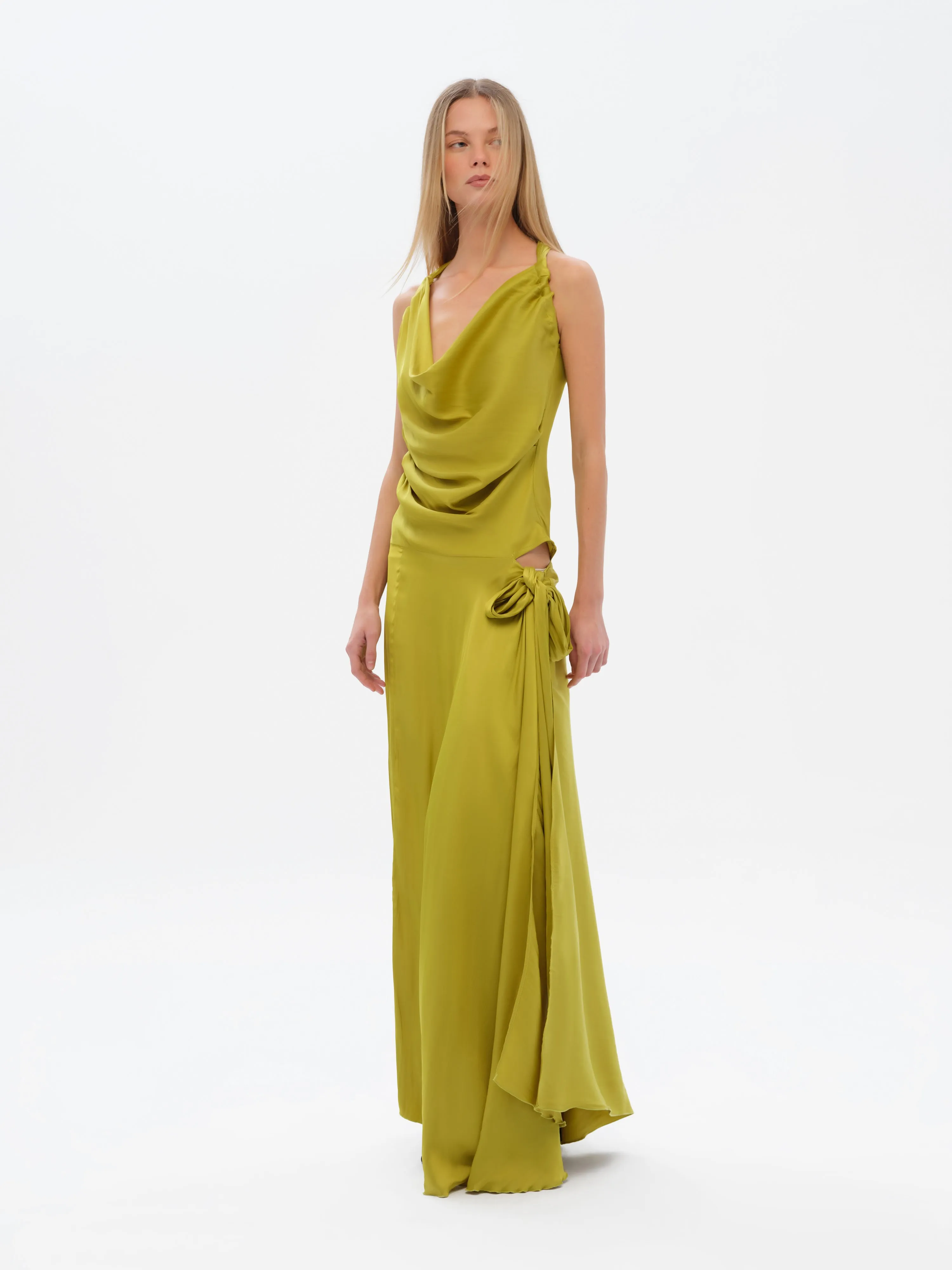 NESTA - Cut-out detailed draped maxi dress sold by Siedres
