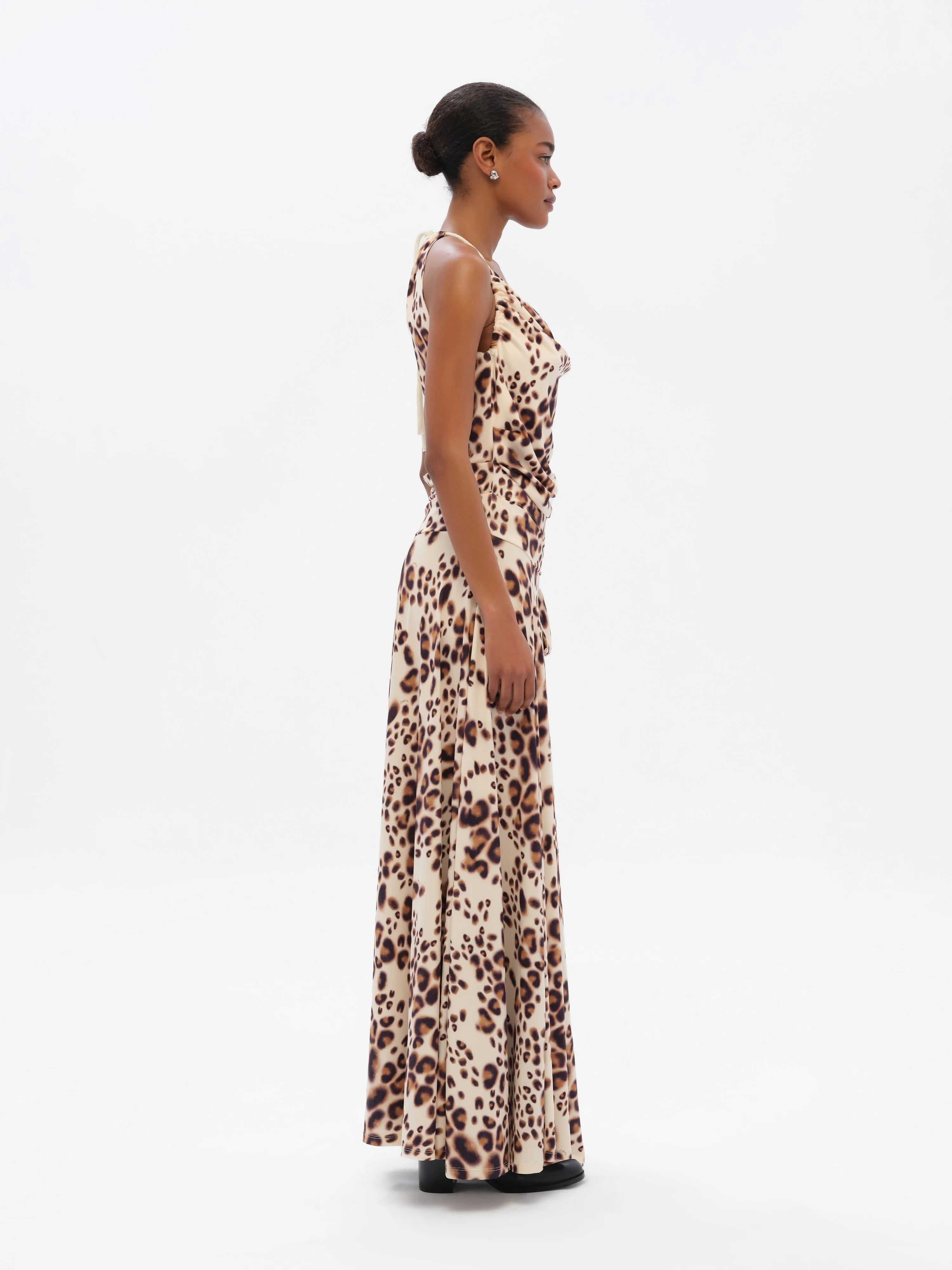 NESTA - Cut-out detailed animal-print dress sold by Siedres product image thumbnail 2