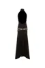 SEGNOR - Open-back halterneck dress with embellished belt sold by Siedres