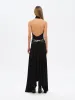 SEGNOR - Open-back halterneck dress with embellished belt sold by Siedres