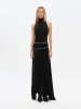 SEGNOR - Open-back halterneck dress with embellished belt sold by Siedres