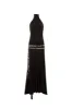 SEGNOR - Open-back halterneck dress with embellished belt sold by Siedres