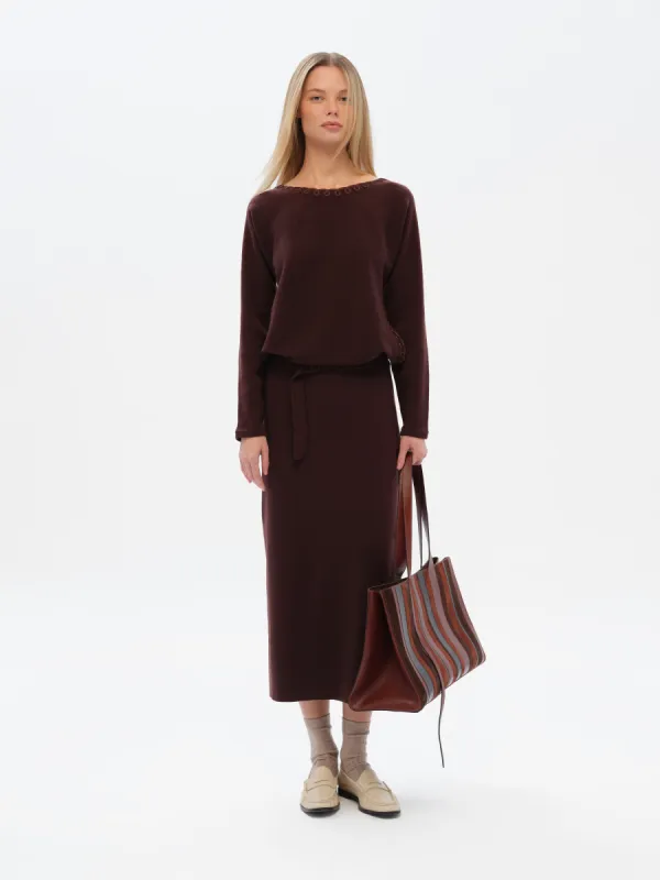 AIDA - Open-back embroidered knit dress sold by Siedres