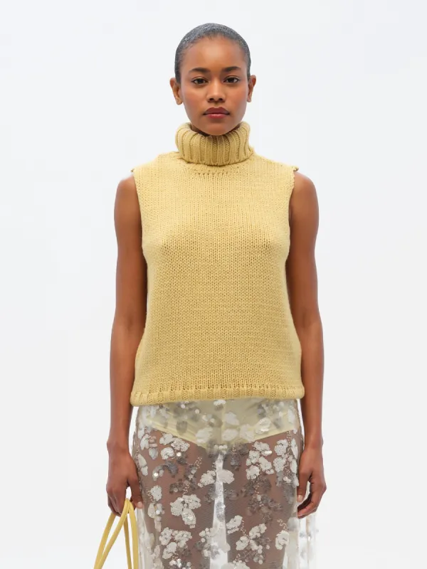 VONS - Chunky turtleneck vest with logo detail sold by Siedres