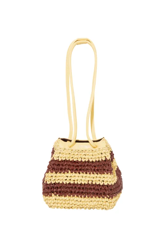 TIA - Leather woven shoulder bag sold by Siedres