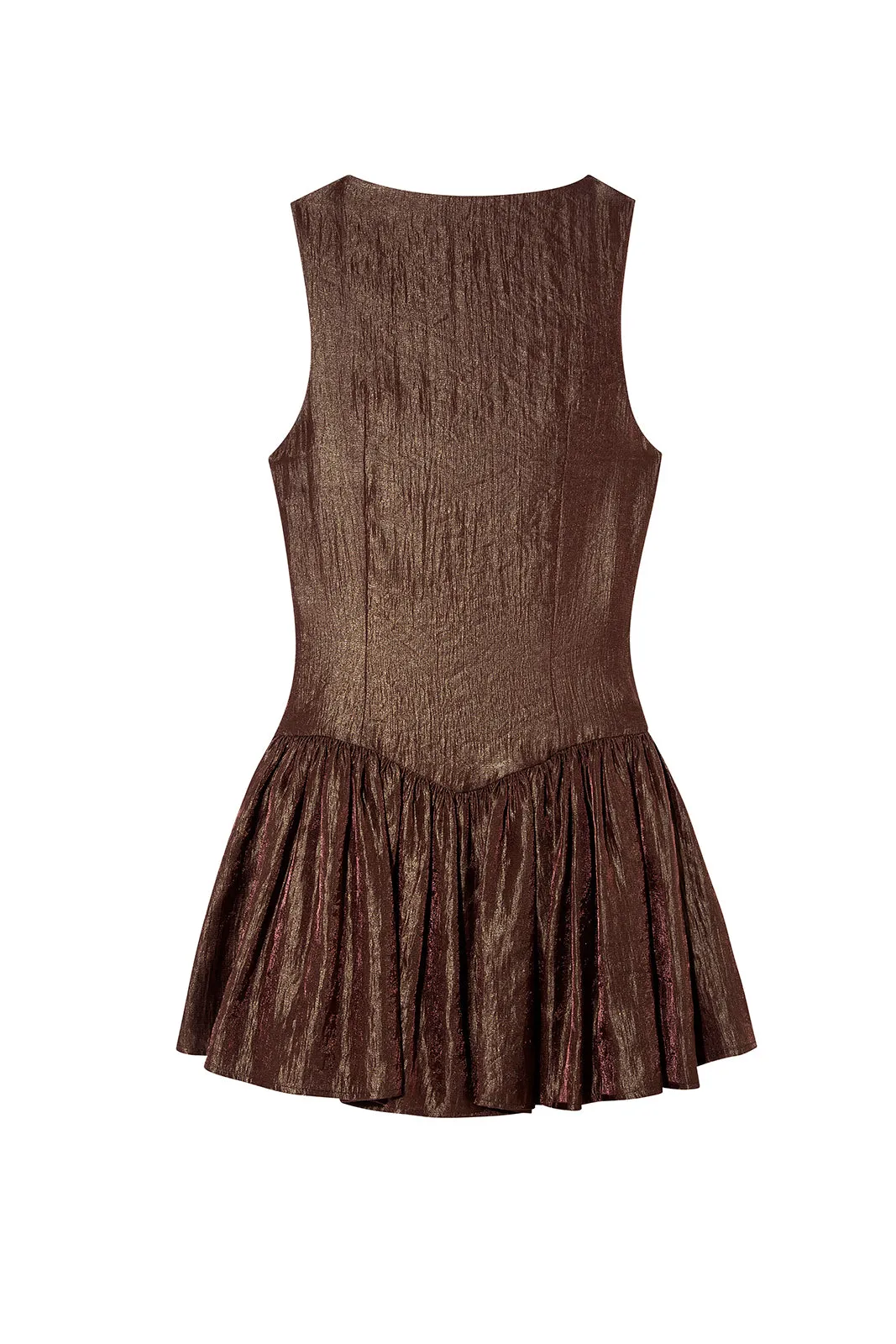 STEPH - V-shaped dropped waist mini taffeta dress sold by Siedres product image thumbnail 2