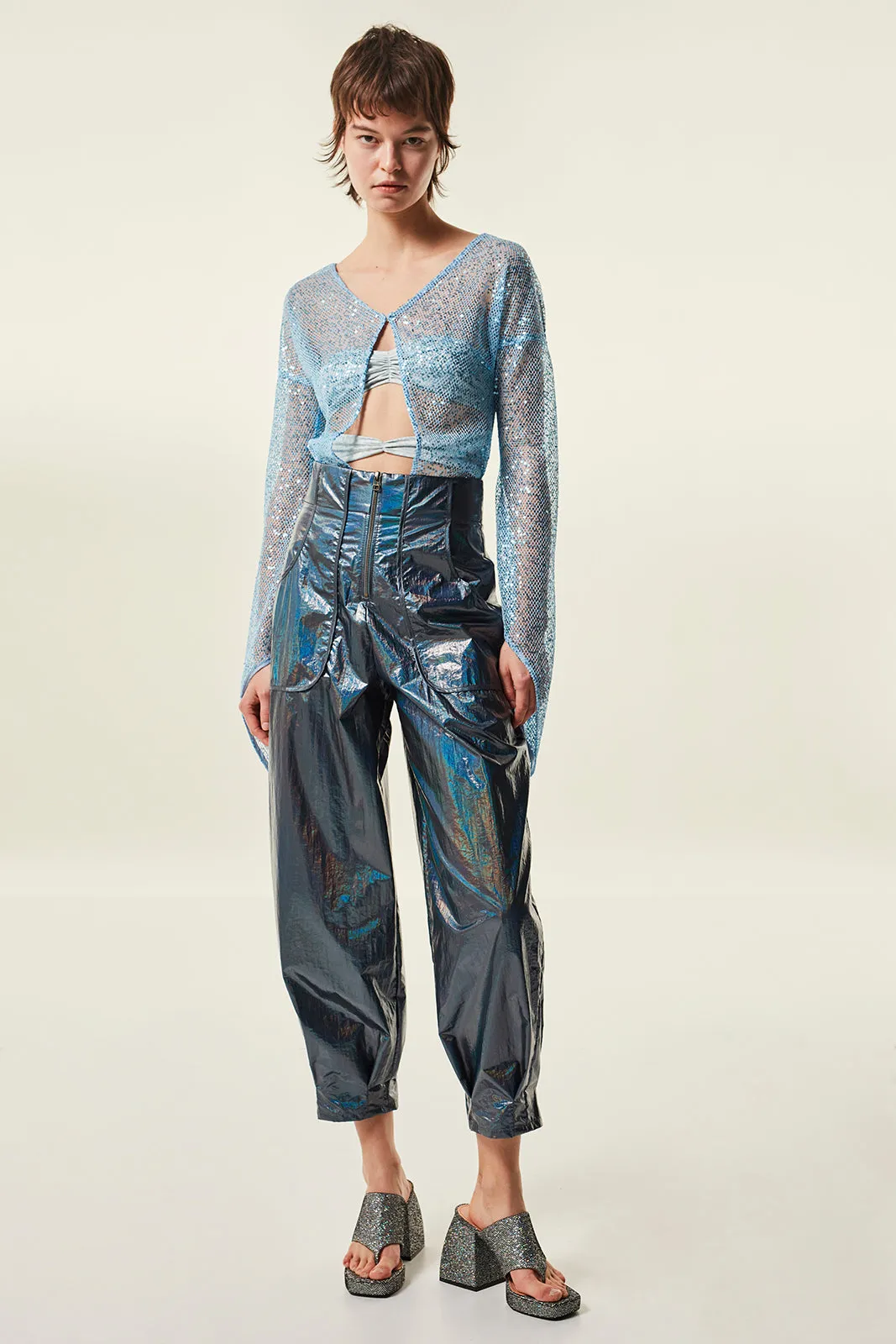 RINA - Hologramic pleated high waisted pants sold by Siedres product image thumbnail 3