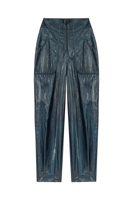 RINA - Hologramic pleated high waisted pants sold by Siedres