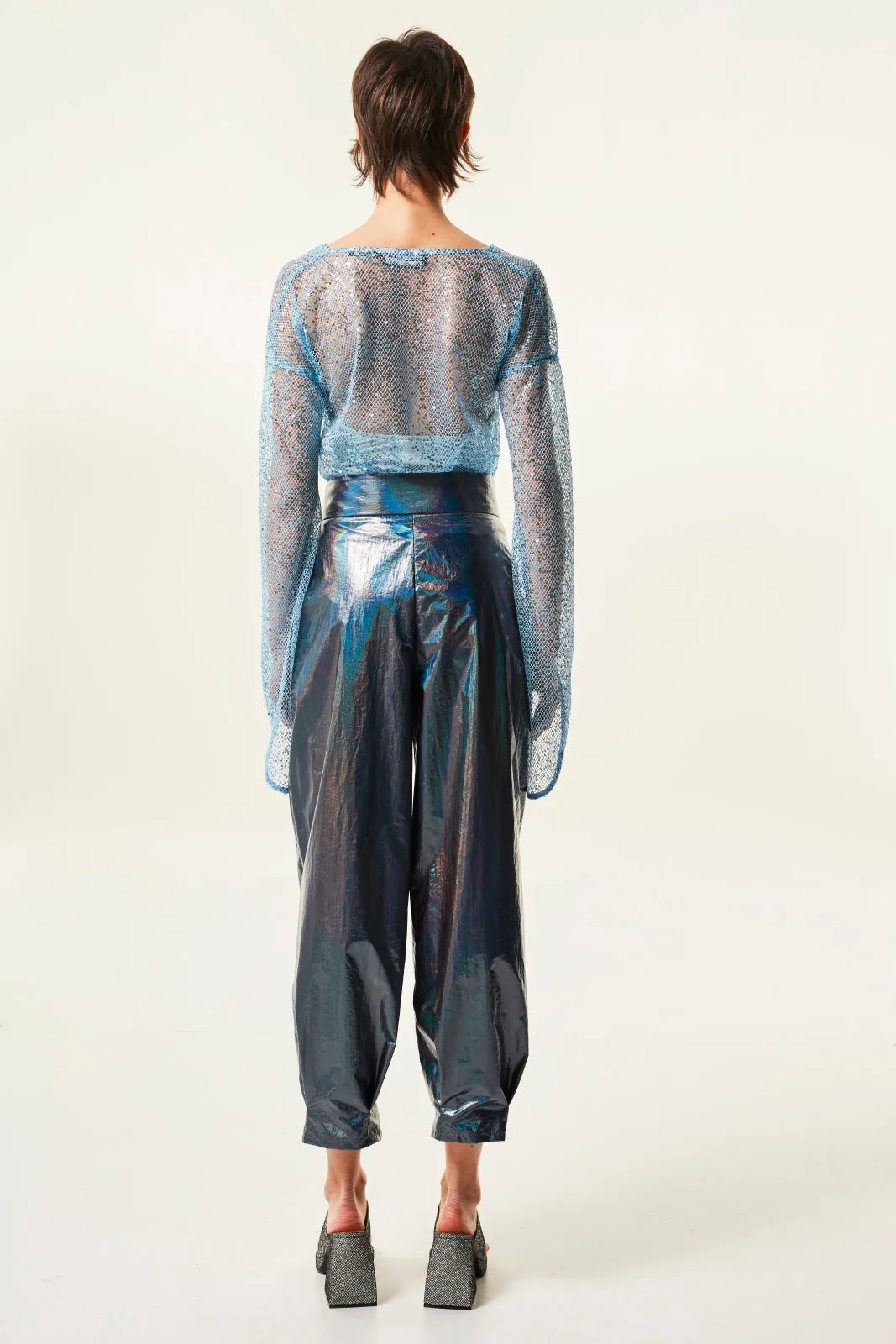 RINA - Hologramic pleated high waisted pants sold by Siedres product image thumbnail 4