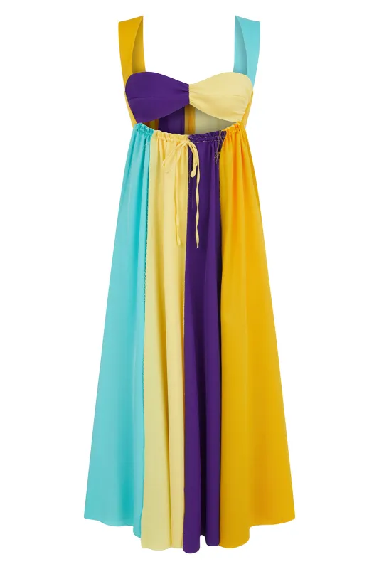 SOFIE - Raw edge detailed color-block dress sold by Siedres