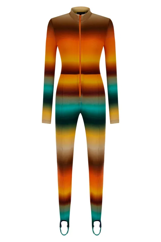 OLIN - Gradient printed zip-up knit jumpsuit sold by Siedres