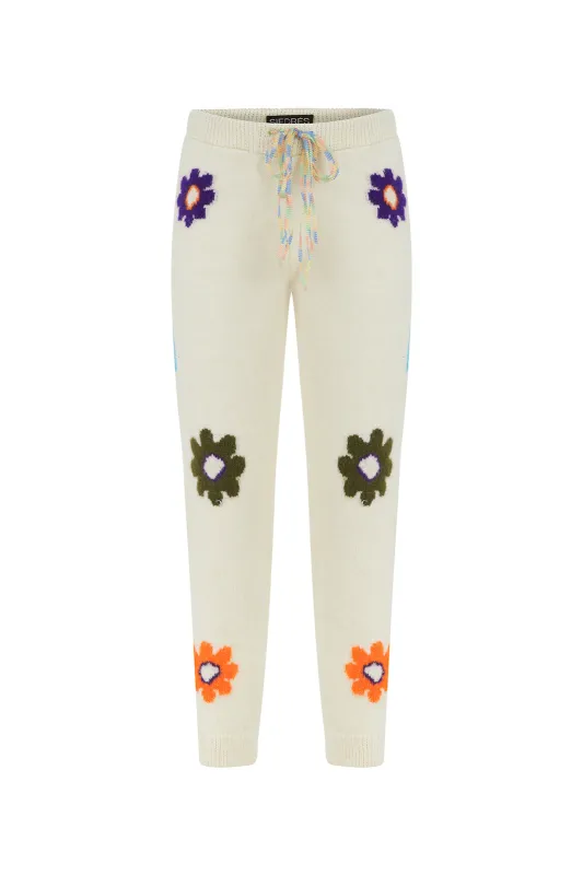 NIRI - Floral intarsia knit sweatpants sold by Siedres