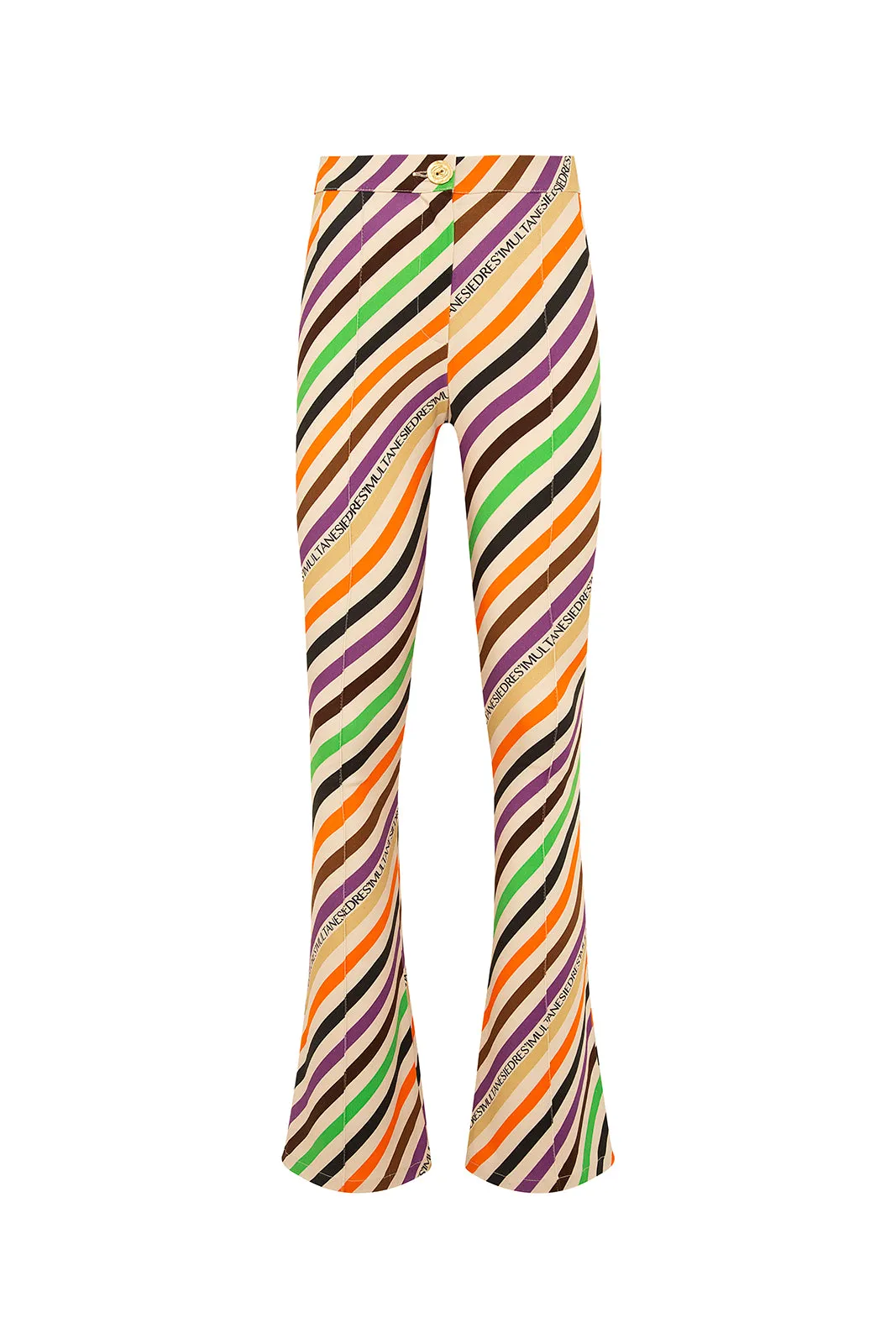 ISLA - Diagonal striped flare pants sold by Siedres