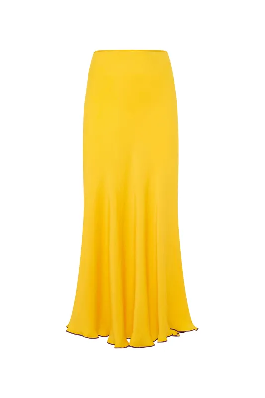 PRIM - Low-rise midi skirt with contrast stitching sold by Siedres