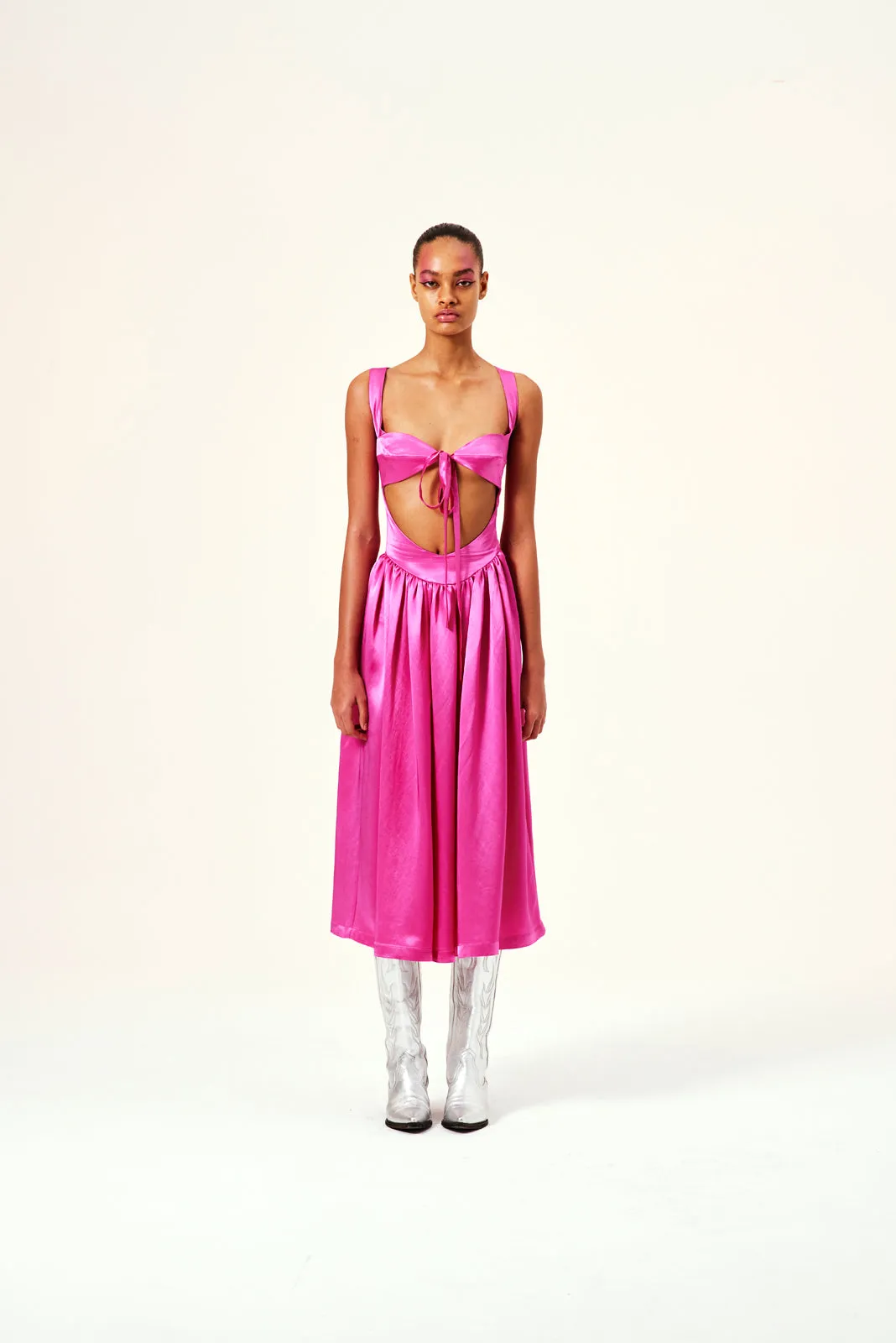 GAIA - Midi dress with front-tie detail sold by Siedres product image thumbnail 3