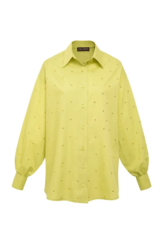 SENIA - Green studded shirt sold by Siedres