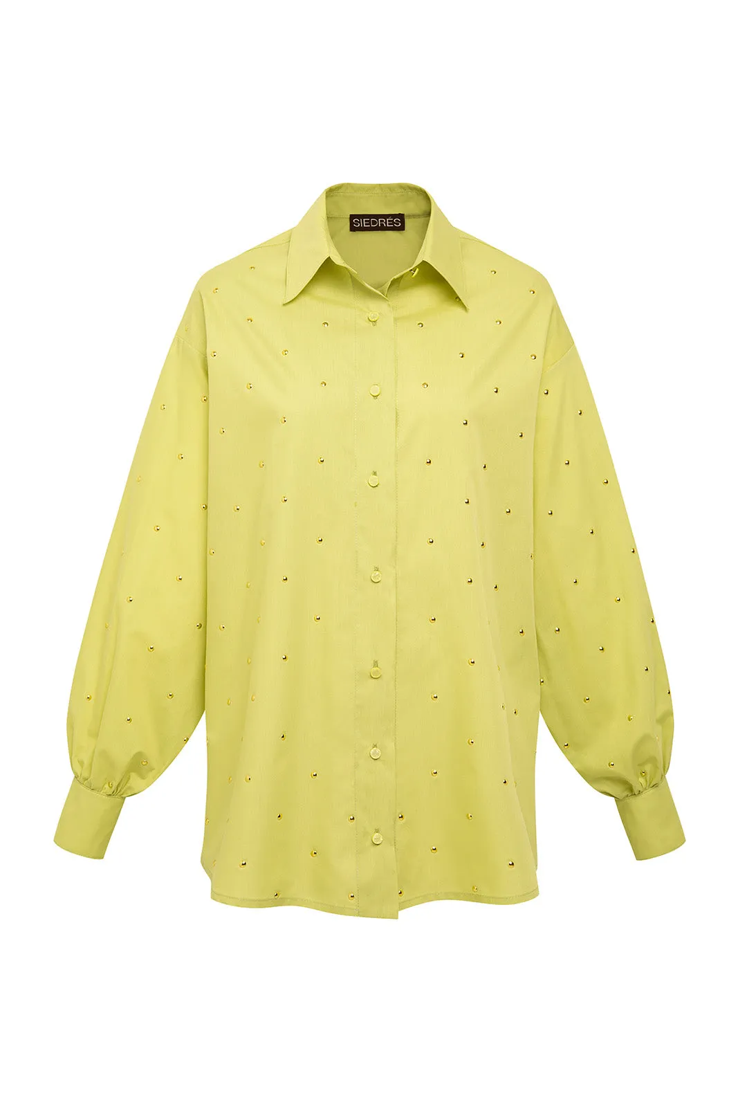 SENIA - Green studded shirt sold by Siedres