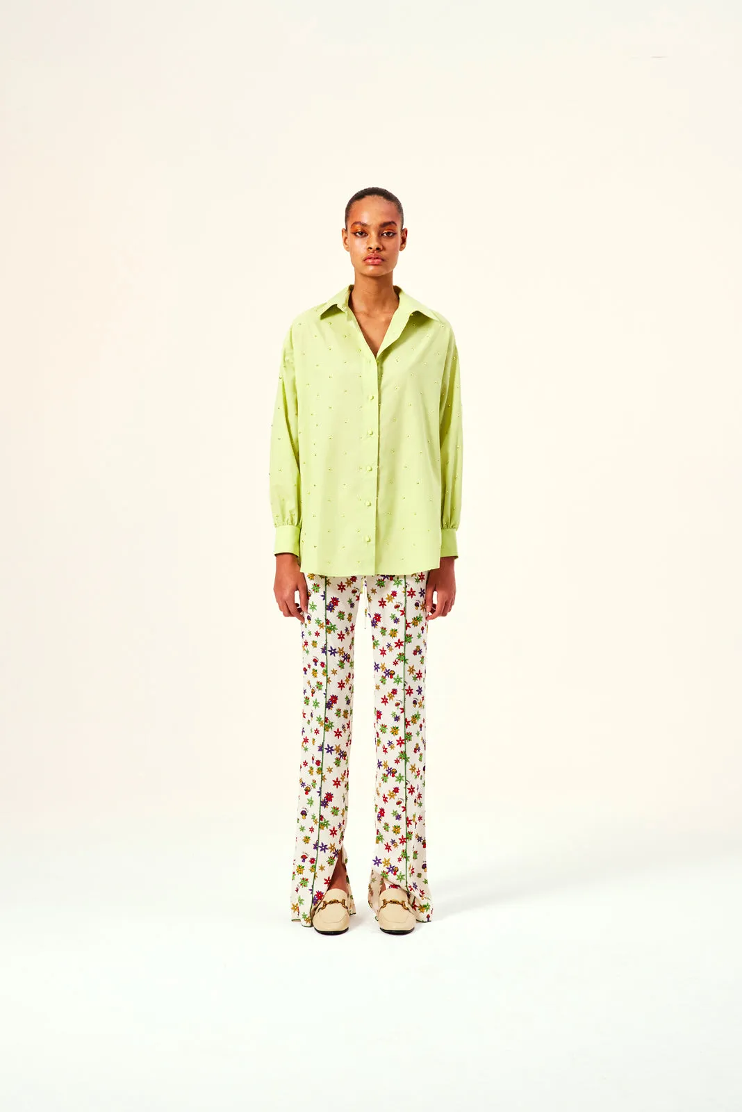 SENIA - Green studded shirt sold by Siedres product image thumbnail 3