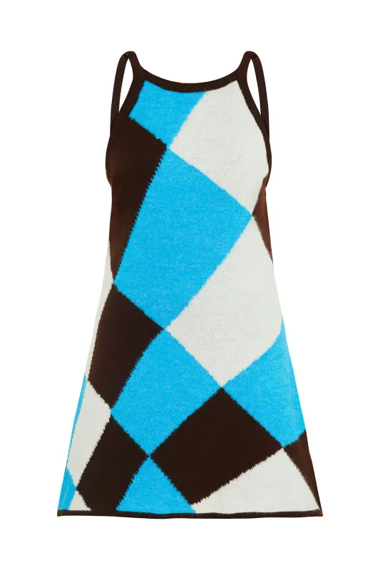 ZANE - Diamond patterned knit mini dress made by Siedres