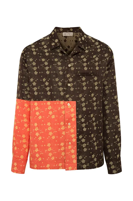 AIDEN - Resort collar shirt with contrast fabric sold by Siedres