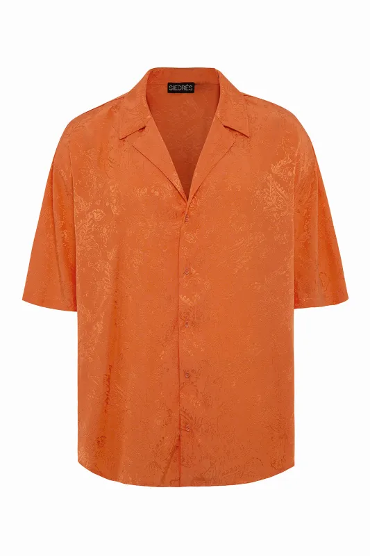 COLTON - Resort collar short sleeve jacquard shirt sold by Siedres