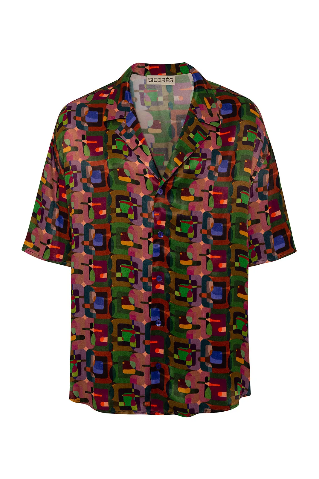 COLTON - Resort collar short sleeve printed shirt sold by Siedres