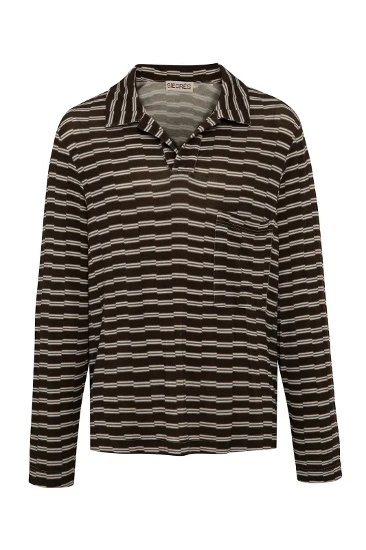 LUKAS - Long sleeve knit polo shirt sold by Siedres