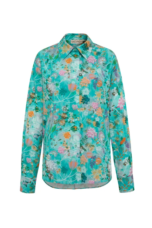 ESME - Floral poplin shirt sold by Siedres