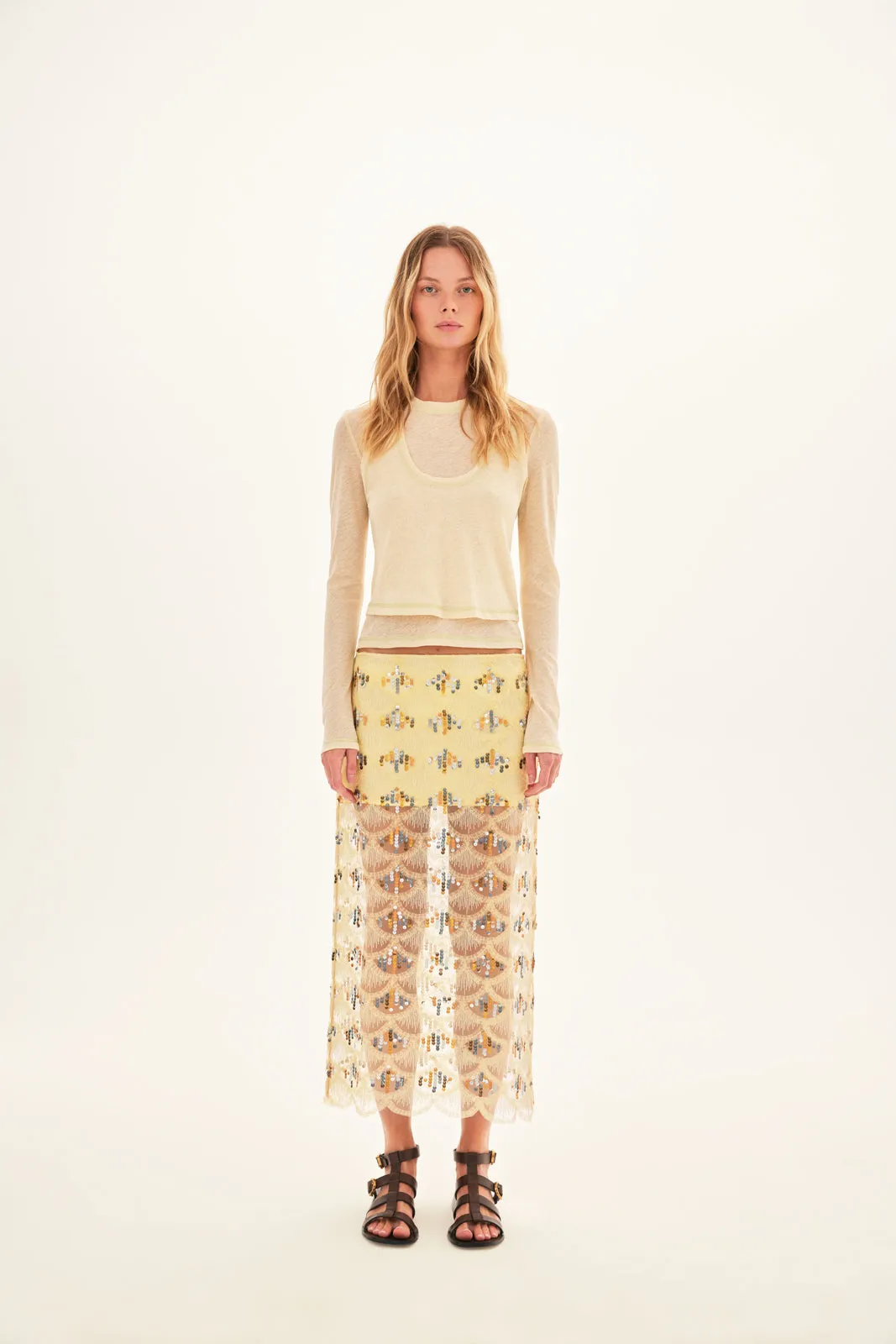 KIARA - Layered long sleeve top with contrast stitches sold by Siedres product image thumbnail 3