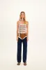 JESSI - Color-block jeans with ruffle detail sold by Siedres