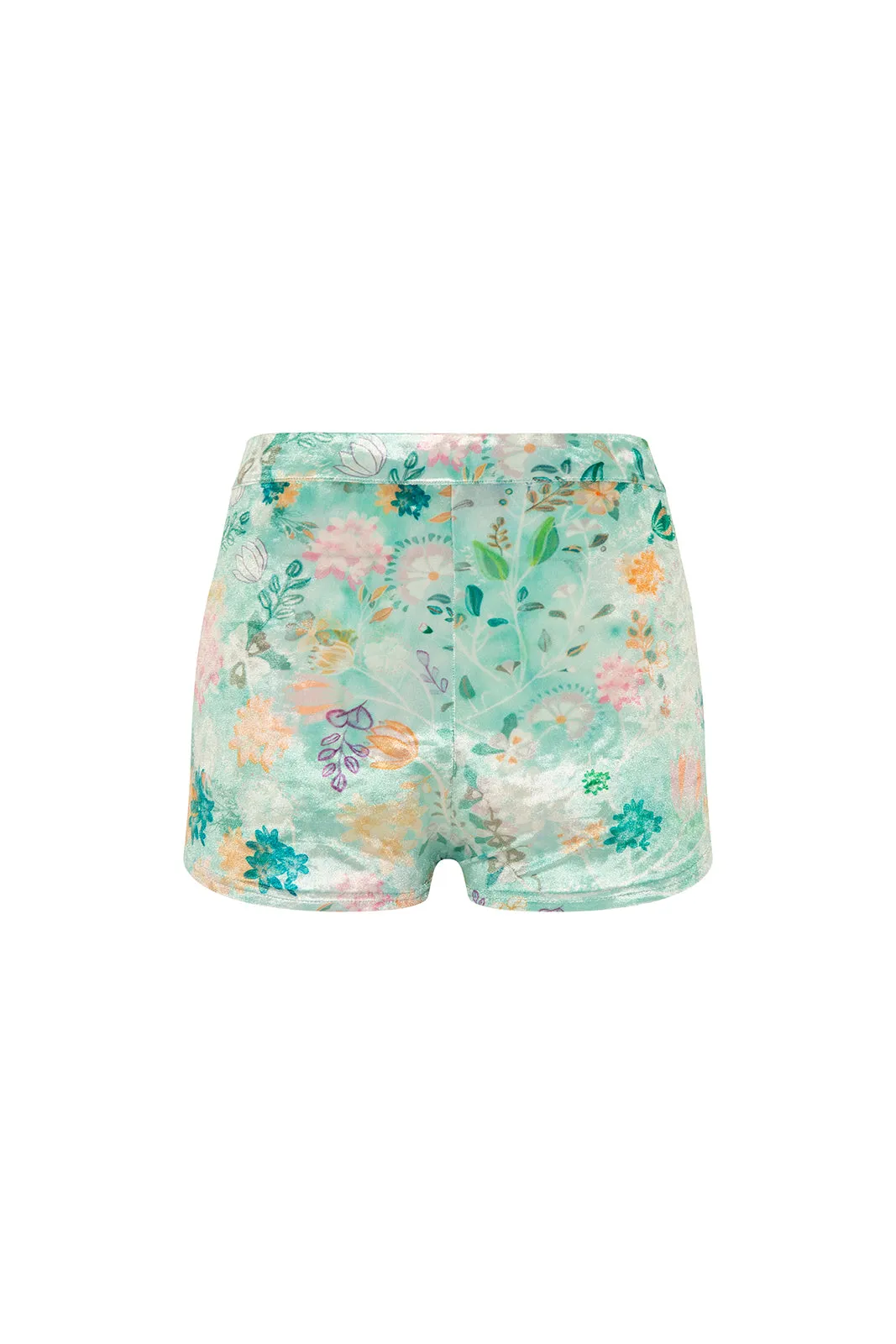 FLORA - Floral velvet mini shorts sold by Siedres product image thumbnail 2