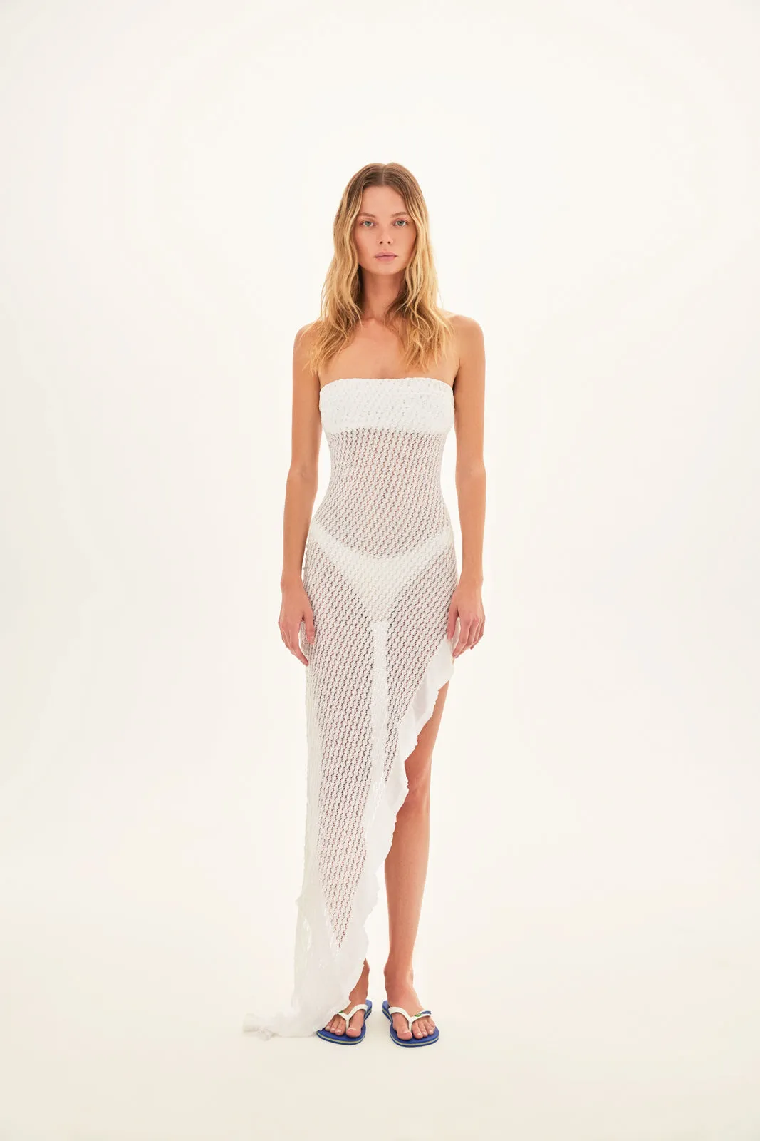 MARIE - Asymmetrical strapless maxi dress sold by Siedres product image thumbnail 3