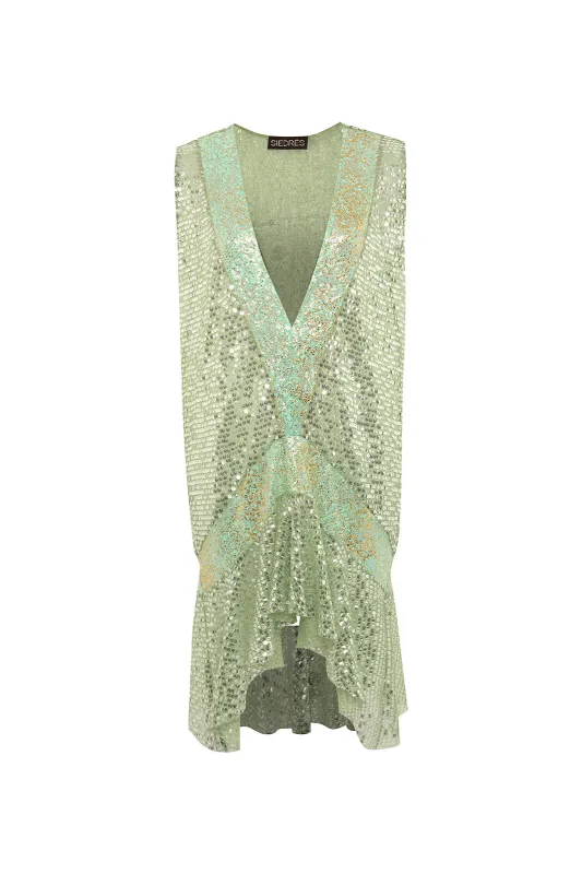 SABRINA - Deep V-neck cut-out sequined dress sold by Siedres