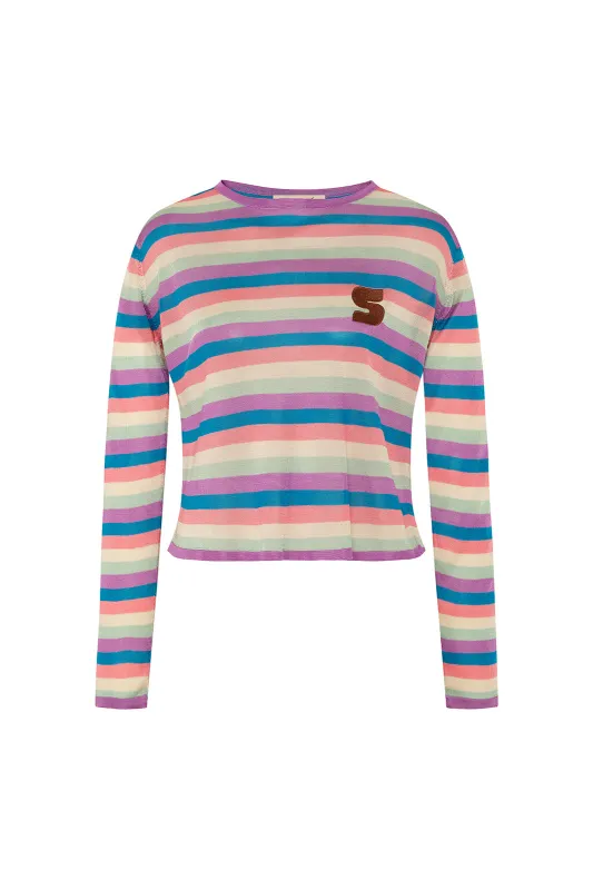 TEX - Pinky striped long sleeve knit top sold by Siedres